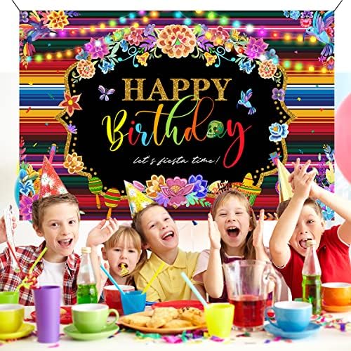 Meksika Doğum Günü Partisi Süslemeleri-Fiesta Tema Mutlu Doğum Günü Zemin Cinco De Mayo Vinil Arka Plan Afiş Meksika Parti
