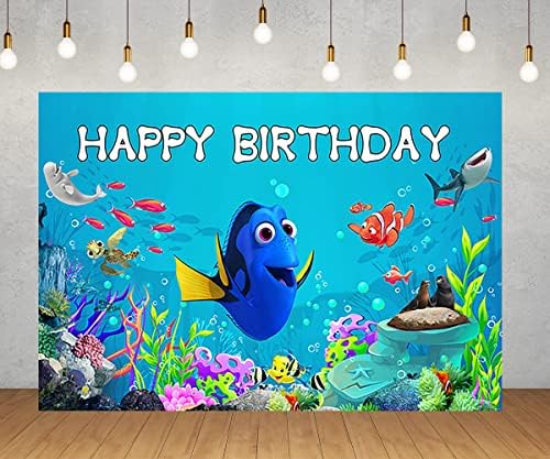 Deniz Altında Zemin Doğum Günü Partisi Süslemeleri için Mavi Bulma Nemo Afiş Bebek Duş Parti Malzemeleri 5x3ft