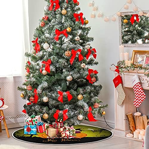 ALAZA Noel Ağacı etek dekorasyon, küçük Mini ağaç etek süsleme Cadılar Bayramı Partisi ile 35.4 inç Cadılar Bayramı partisi