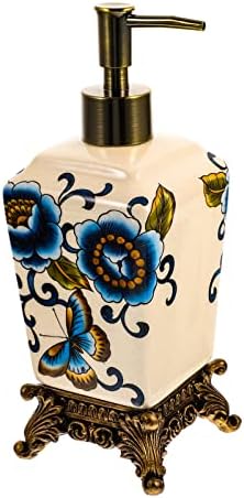 Zerodeko Vintage Seramik Sabunluk Çiçek Dekoratif Boş Sıvı Losyon pompalı dağıtıcı Şişeleri El bulaşık deterjanı Dağıtıcı