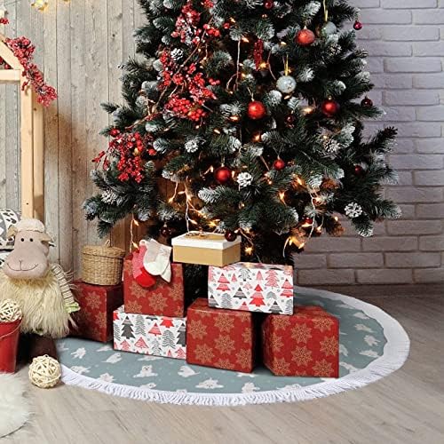 Westie Köpek Noel Ağacı Mat Etek Ağacı Taban Kapağı Püsküller ile Tatil Partisi için noel dekorasyonları 48 x 48