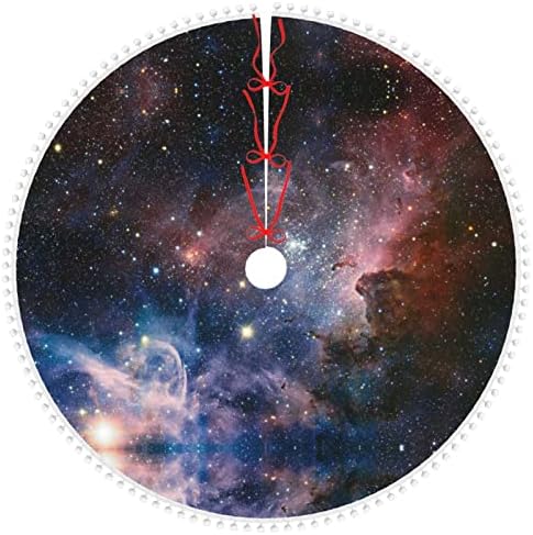 Evren Samanyolu Galaxy Ponpon Noel Ağacı Etek Parti Dekorasyon Ağacı Etek. Çap 30/36/48 inç