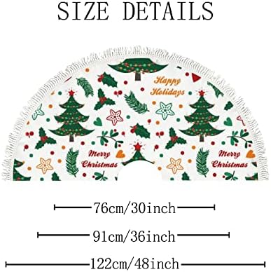 Büyük Noel Ağacı Etek Meyveleri Yapraklar Dallar 48 İnç Ağacı Etek Mat Tatil Parti Çiftlik Evi Ağacı Paspaslar Ev Dekor için