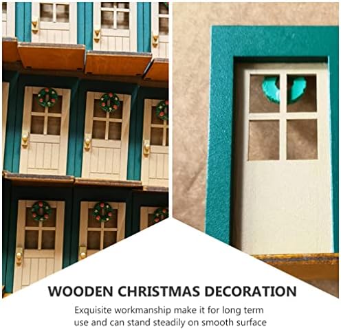ABOOFAN Ahşap Masa Üstü Noel Kapı Süsü Elf Peri Kapı Minyatür Kapı Çelenk Noel Tatil Partisi için Masa Ağacı Etek Şömine
