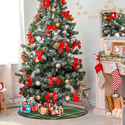 xıgua Noel Ağacı Mat Yeşil Ekose Noel Ağacı Standı Mat Noel Ağacı Etek Noel Tatil Ev Partisi Süslemeleri 28.3 inç