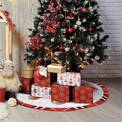 Kar tanesi Noel Ağacı Etek, Noel Ekose Ağacı Taban Mat, 30 x 30 Gnome Noel Süsler Mat Tatil Ev Kapalı Açık Dekor Parti Noel