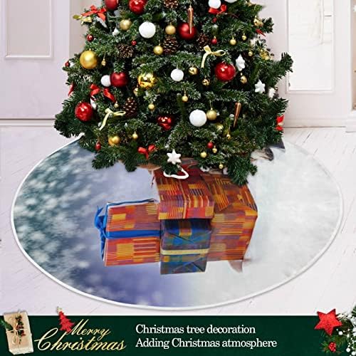 ALAZA Noel Ağacı Etek Dekorasyon, küçük Mini Ağacı Etek Süs 35.4 İnç ile Genç Beagle ile Presents Noel için Noel Partisi